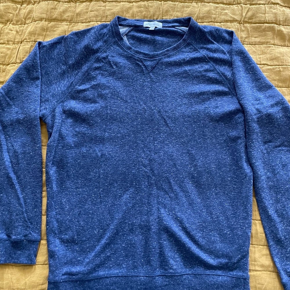 Peter Millar Navy Blue Speckled Crewneck Sweatshirt